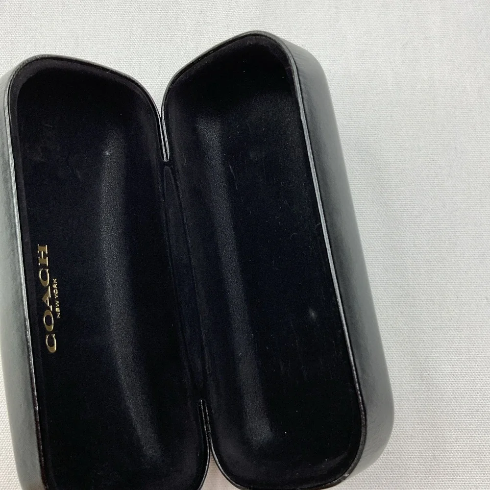 Coach Black Leather Eyeglass Case Hard Snap Sunglasses Case Designer Unisex
